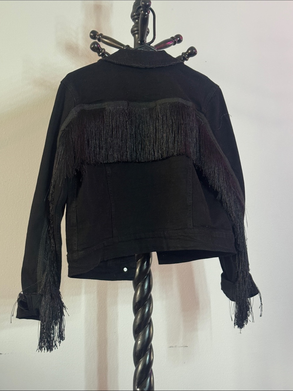 Letās Rodeo - Fashion Nova Black Fringe Denim Jacket